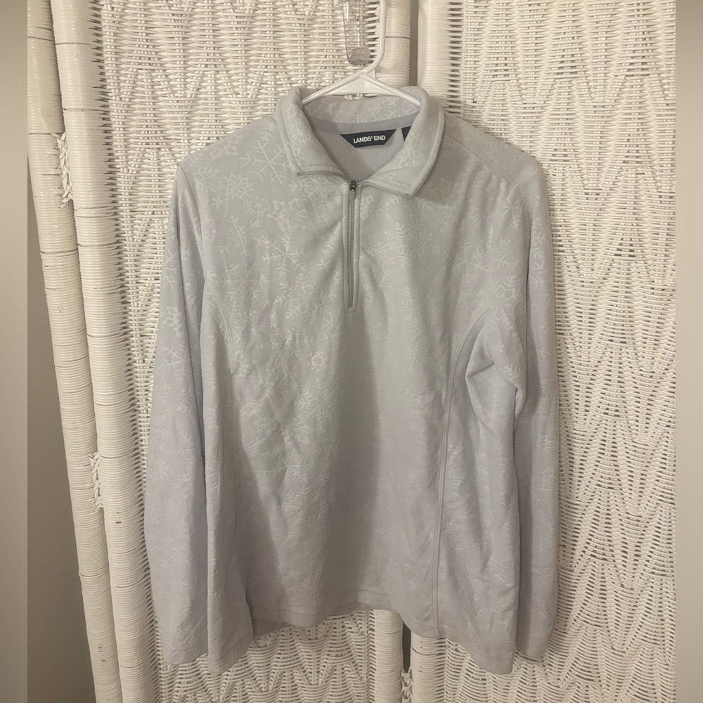 Land's End Snowflake Quarter-Zip Pullover Fleece